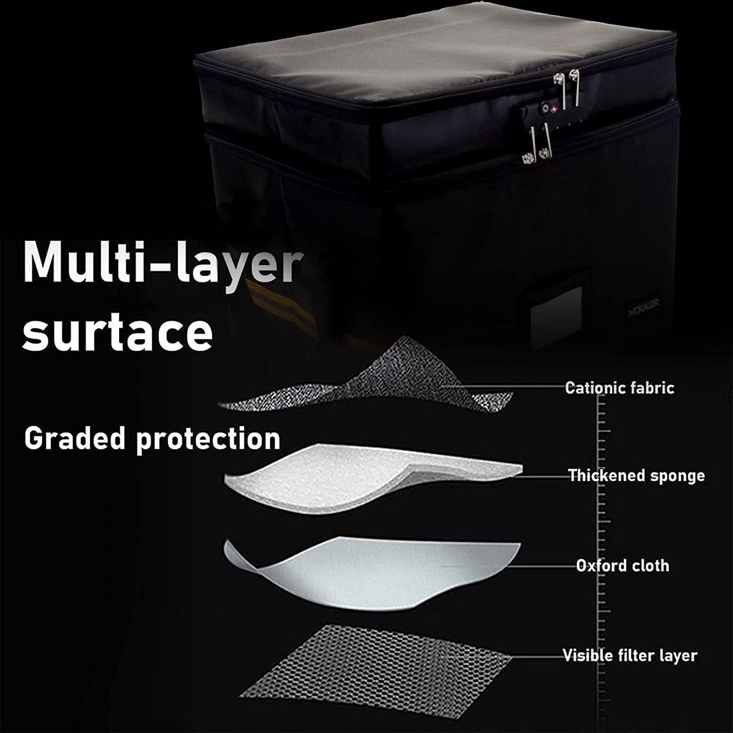 Portable Water-Resistant, Fireproof Locking Organizer File Box
