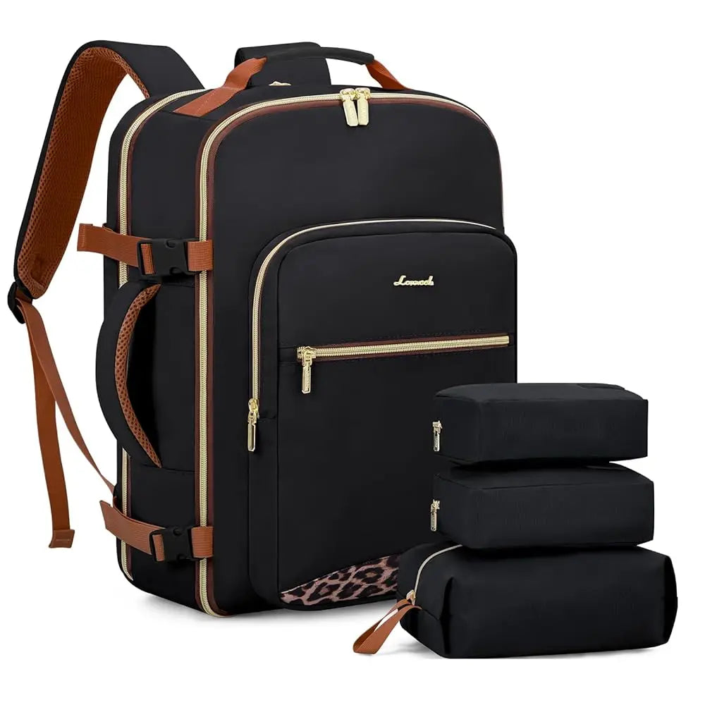 TSA Flight Approved Carry on Backpack Waterproof Luggage With 3 Packing Cubes
