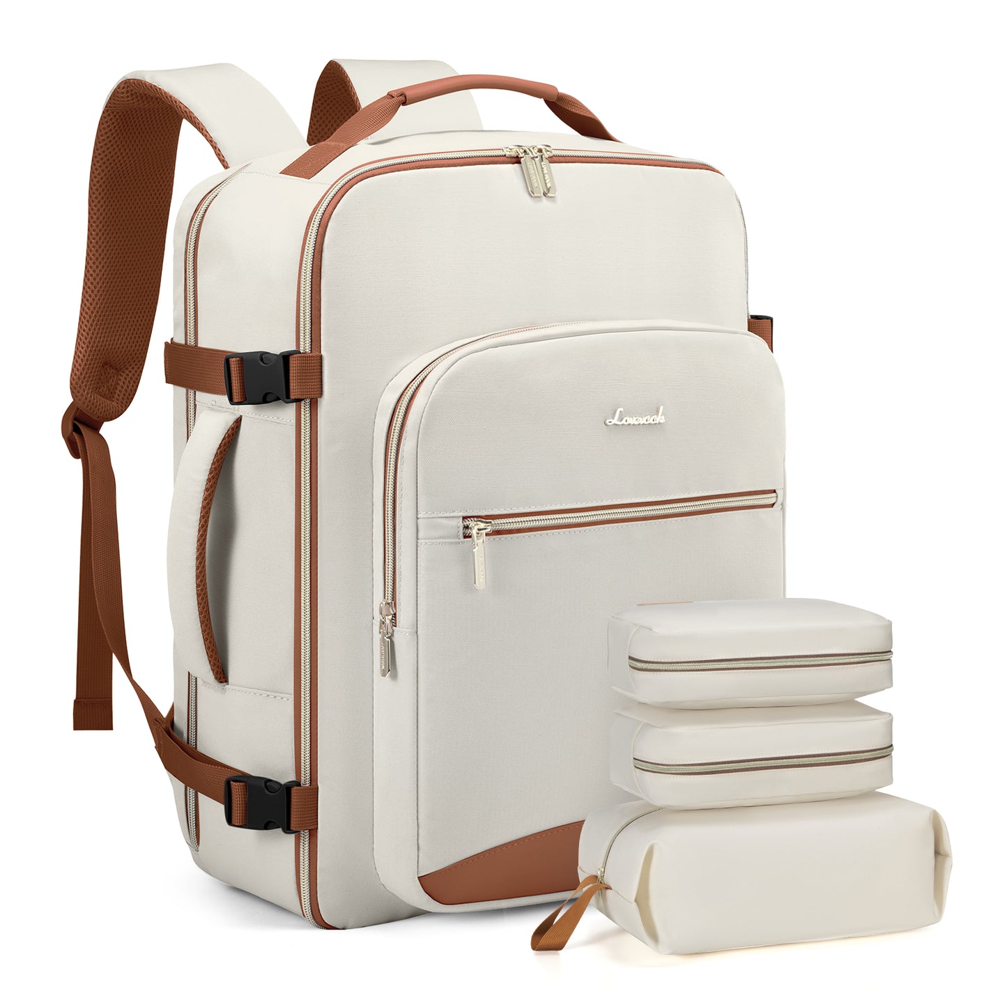 TSA Flight Approved Carry on Backpack Waterproof Luggage With 3 Packing Cubes