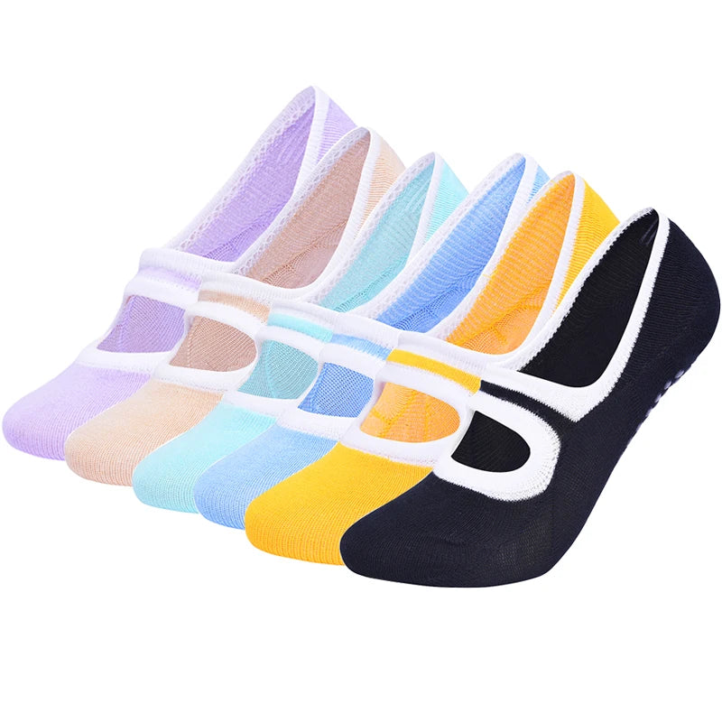 Women Sport Casual Yoga Non-Slip Silicone on the bottom Pilates Socks