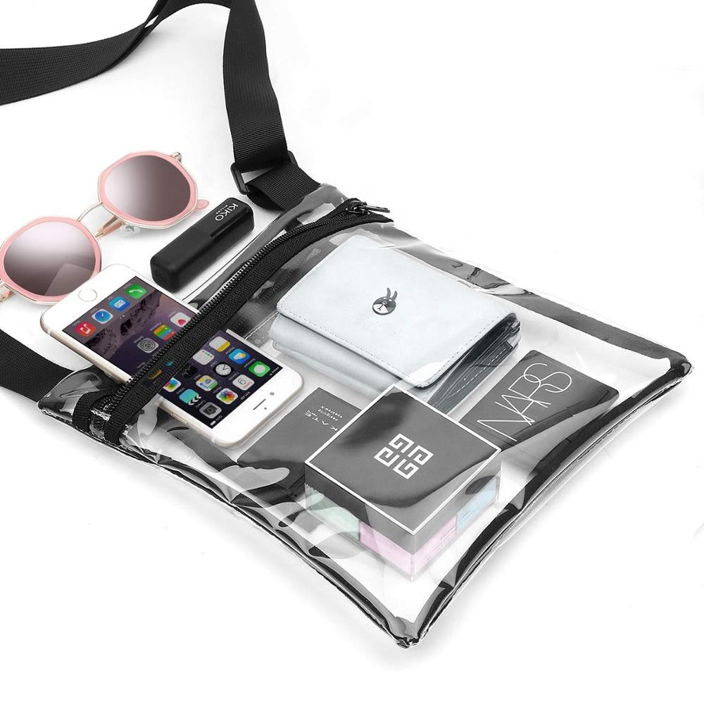 Clear Cross Body Tote Bag With Inner Pocket and Adjustable Strap for NFL Stadium