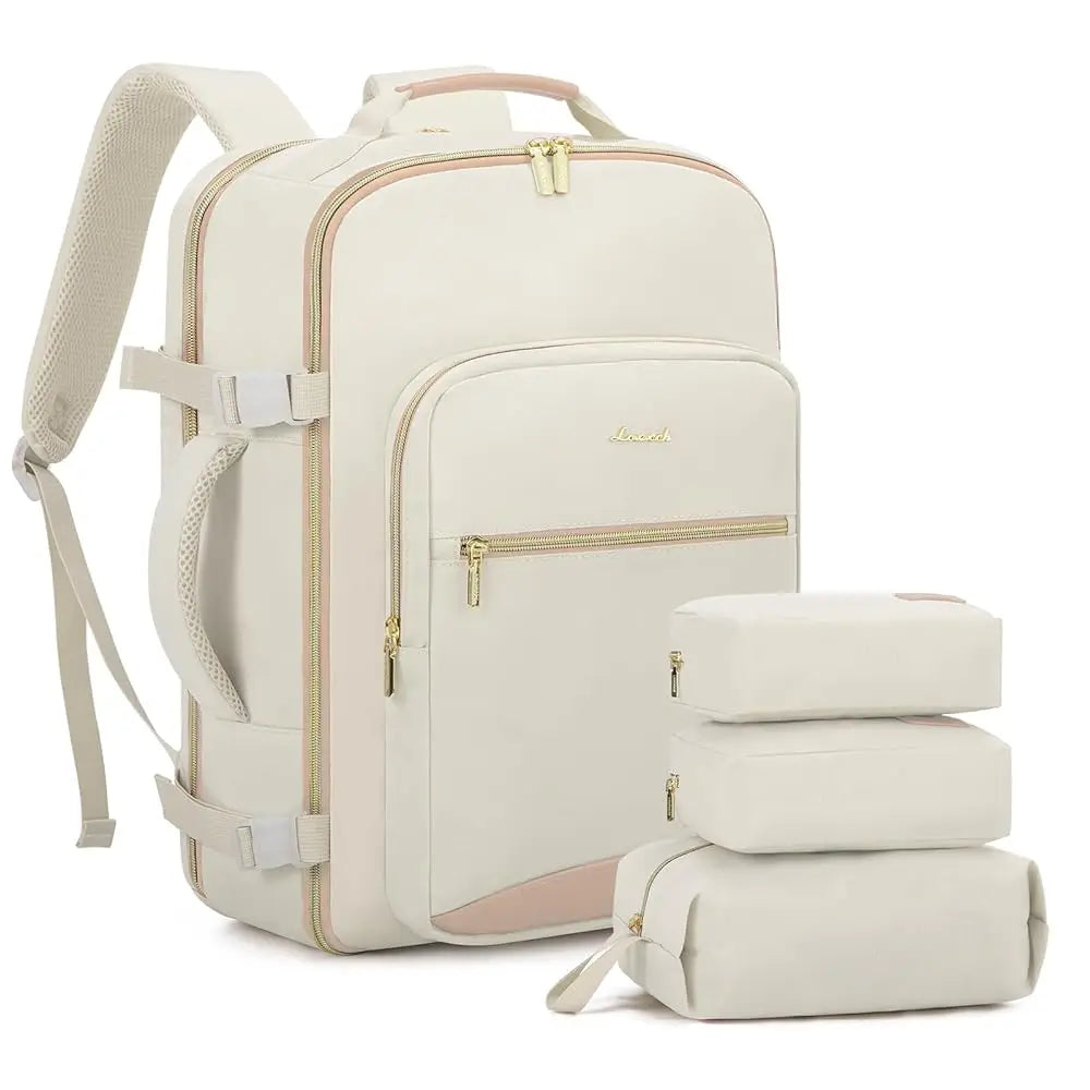 TSA Flight Approved Carry on Backpack Waterproof Luggage With 3 Packing Cubes