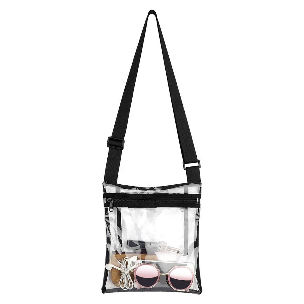 Clear Cross Body Tote Bag With Inner Pocket and Adjustable Strap for NFL Stadium