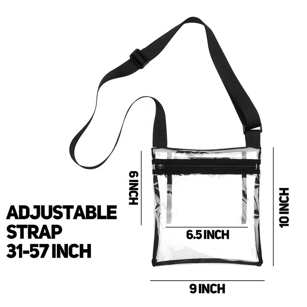 Clear Cross Body Tote Bag With Inner Pocket and Adjustable Strap for NFL Stadium