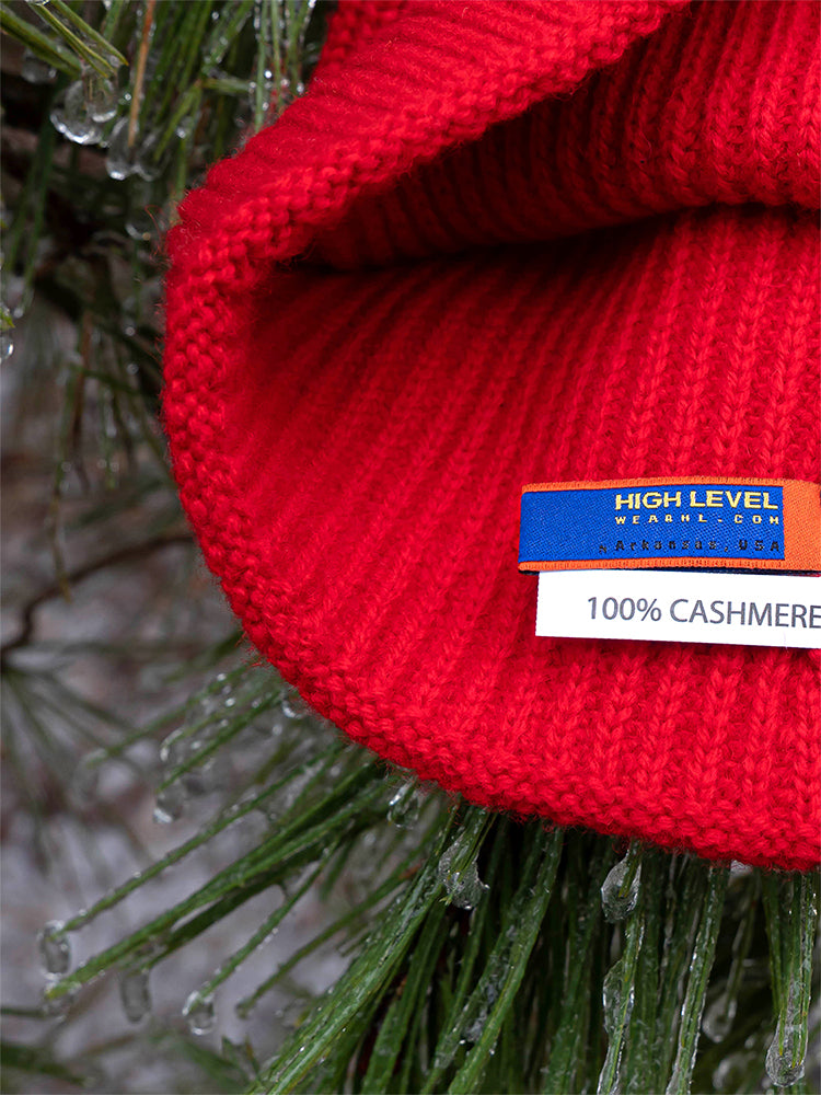 Cashmere Beanie Hat- Red