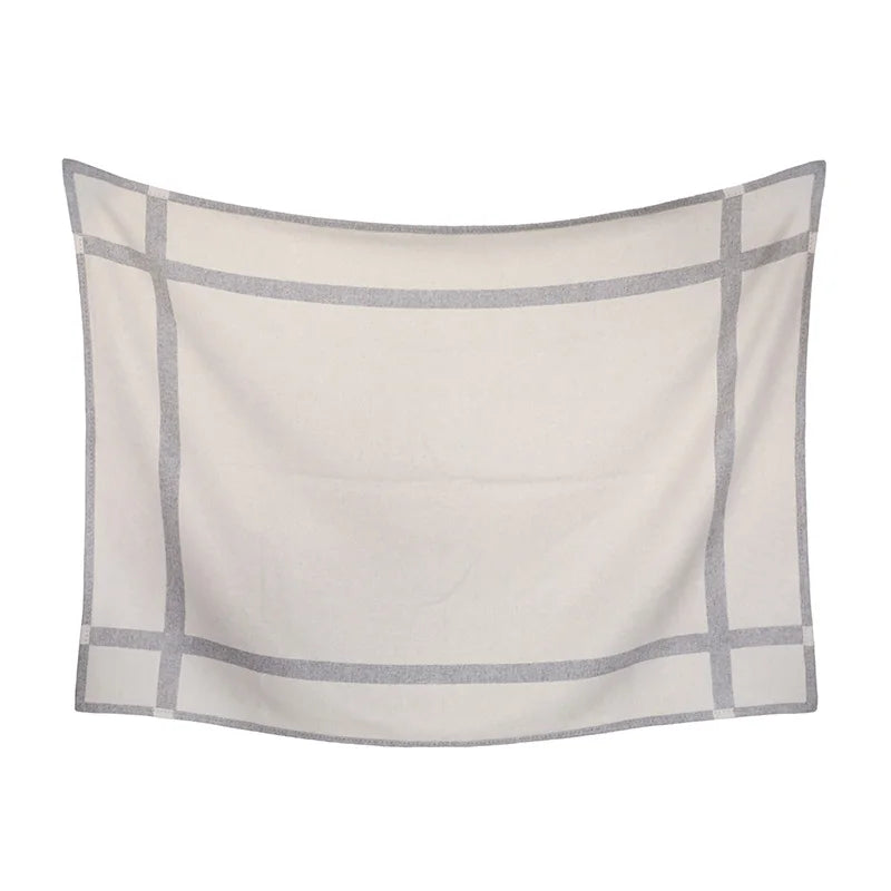 Wool Cashmere King Size Woven Luxury 100% Wool Fleece Throw