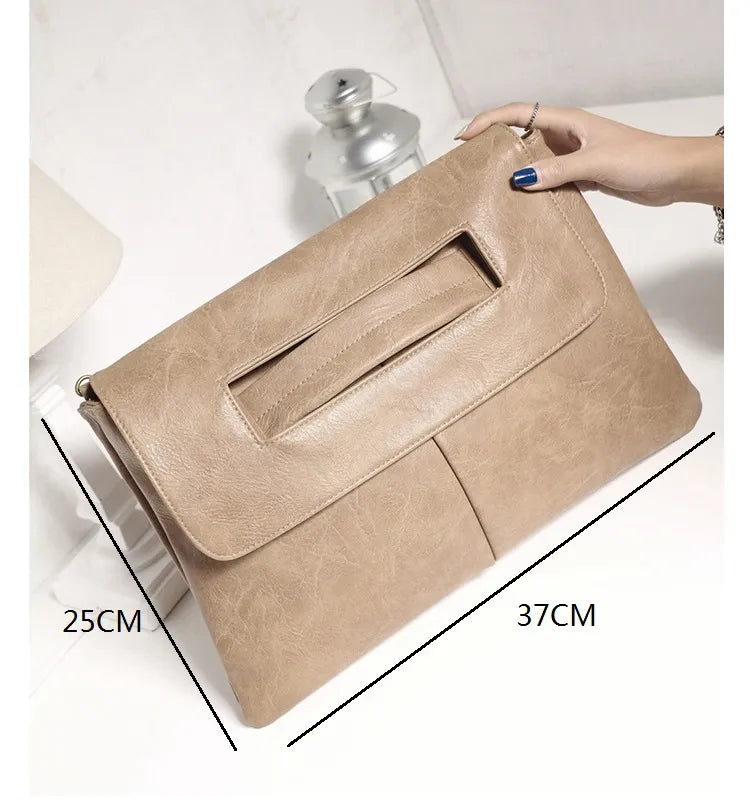 Women Clutches PU Leather Shoulder Messenger Bag Laptop Bag