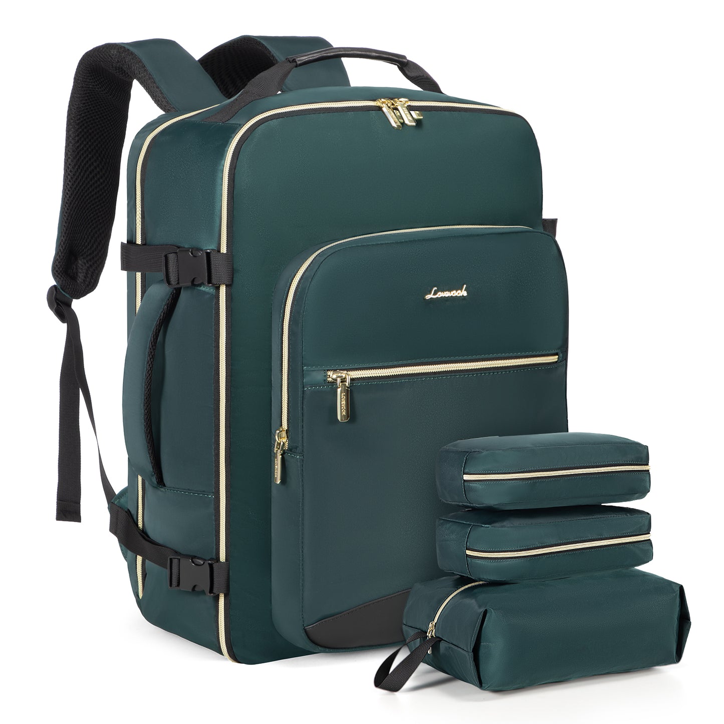 TSA Flight Approved Carry on Backpack Waterproof Luggage With 3 Packing Cubes