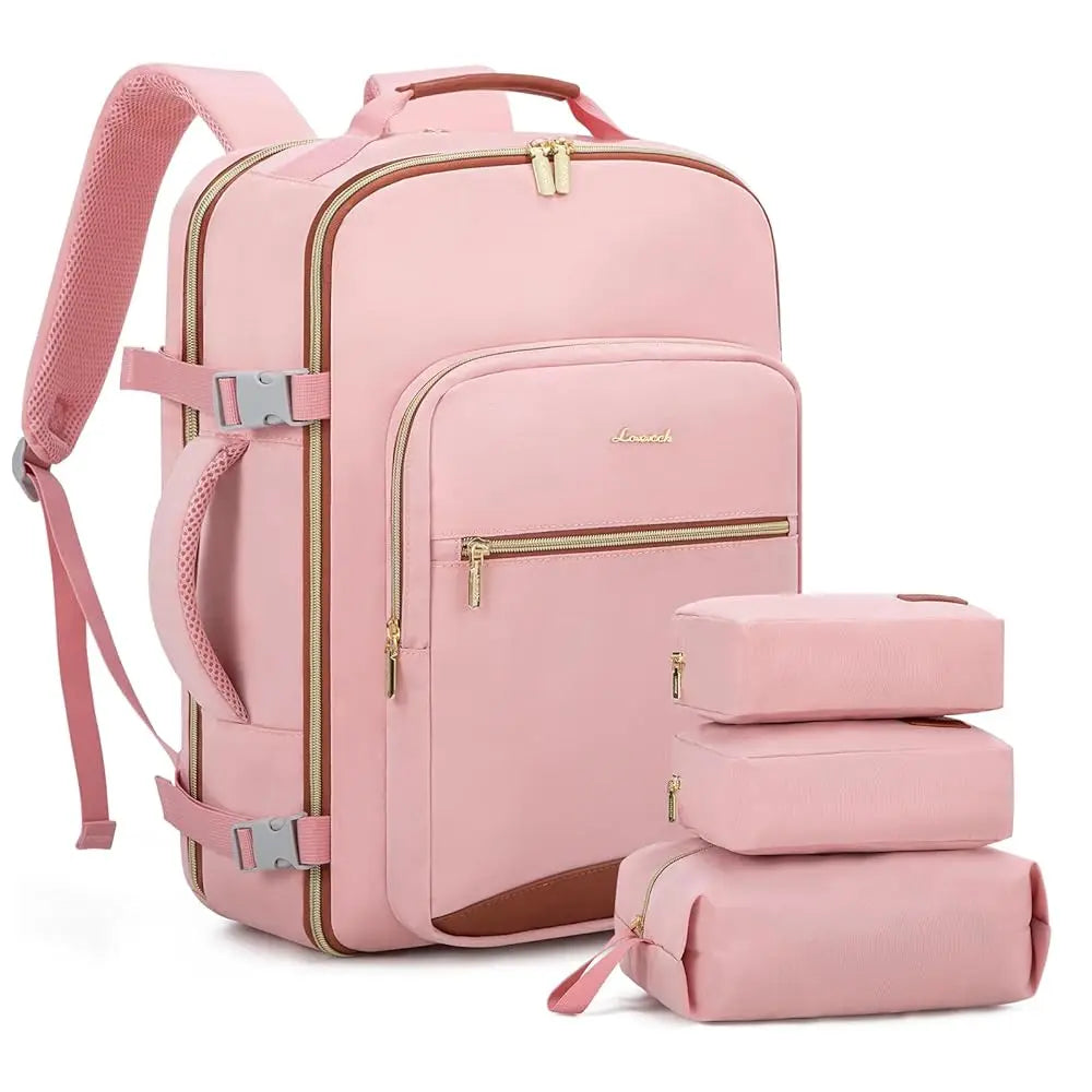 TSA Flight Approved Carry on Backpack Waterproof Luggage With 3 Packing Cubes