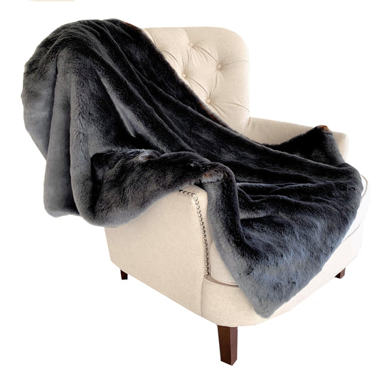Handmade Luxury Throw Gray/Amber