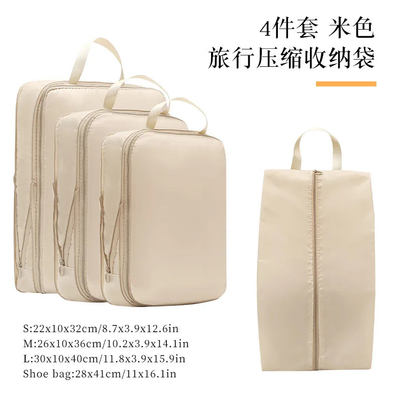 Travel Compression Packing Cube Organizer 4Pcs