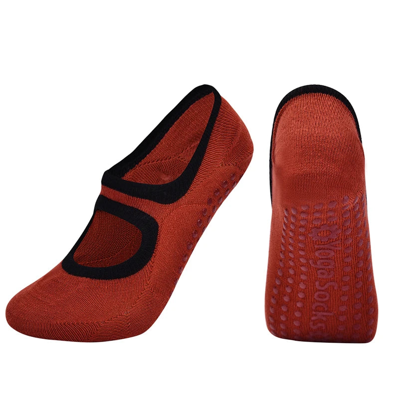 Women Sport Casual Yoga Non-Slip Silicone on the bottom Pilates Socks