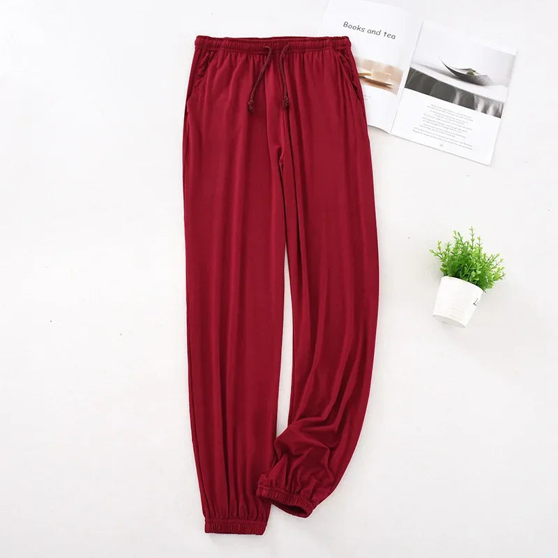 Men's Pajamas Tapered Loose Sleep Bottom Pants