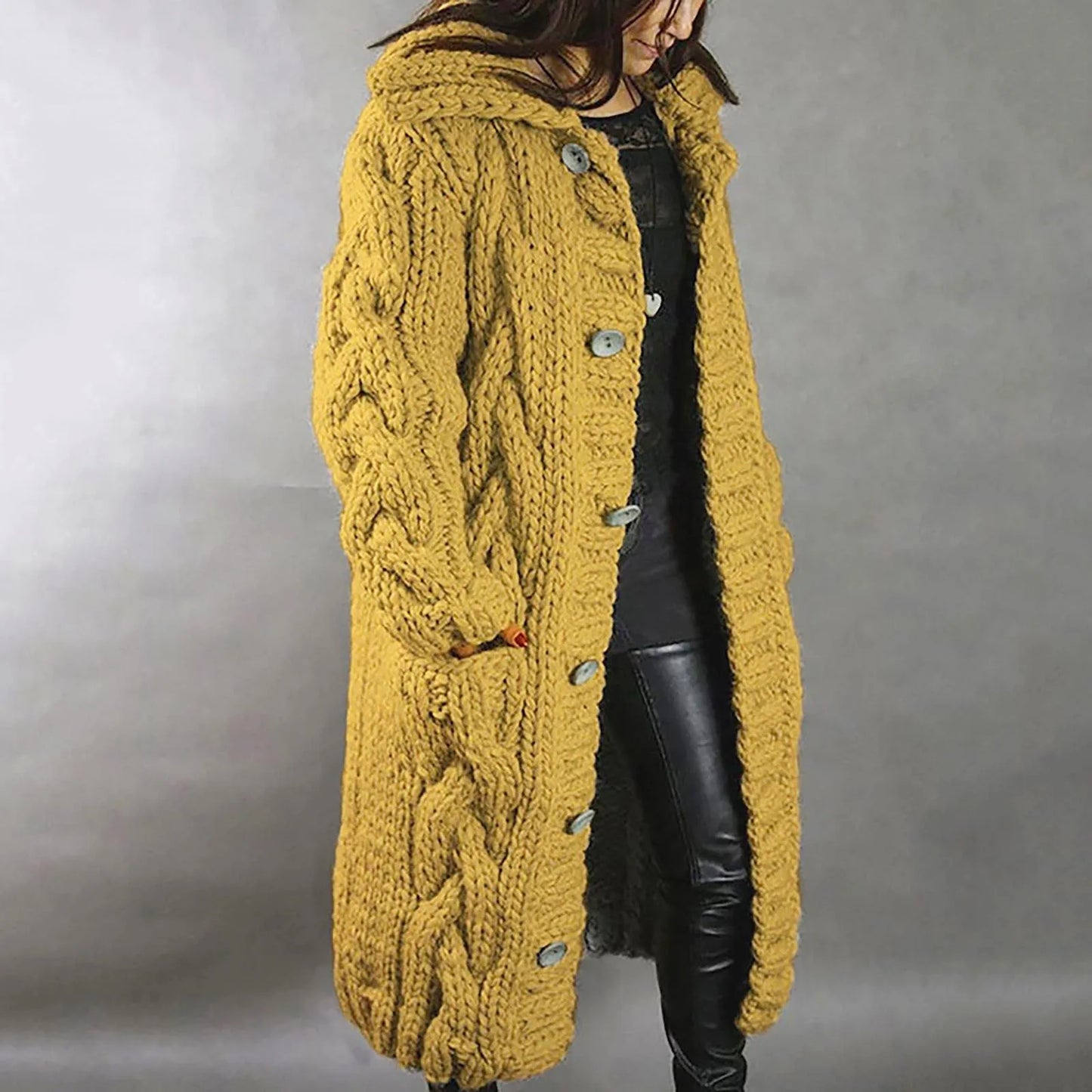 Womens Single Cardigan Sweater Coat With Pocket