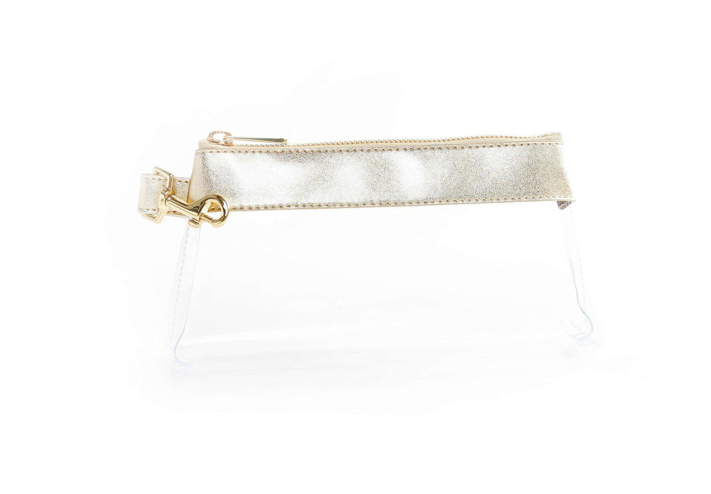 Rich Gold CLEAR Bag -Leather Trim
