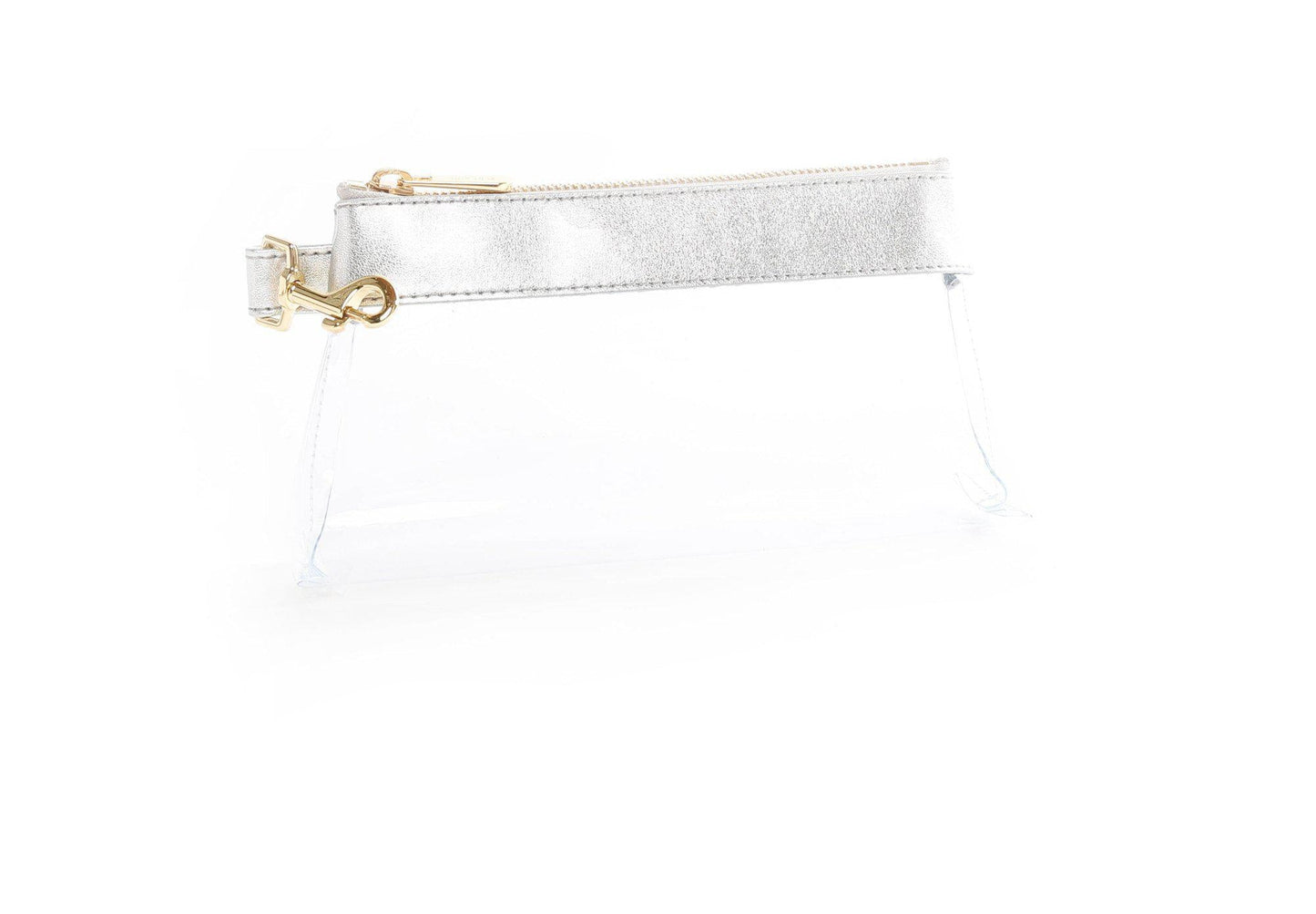 Stunning Silver CLEAR Bag -Leather Trim