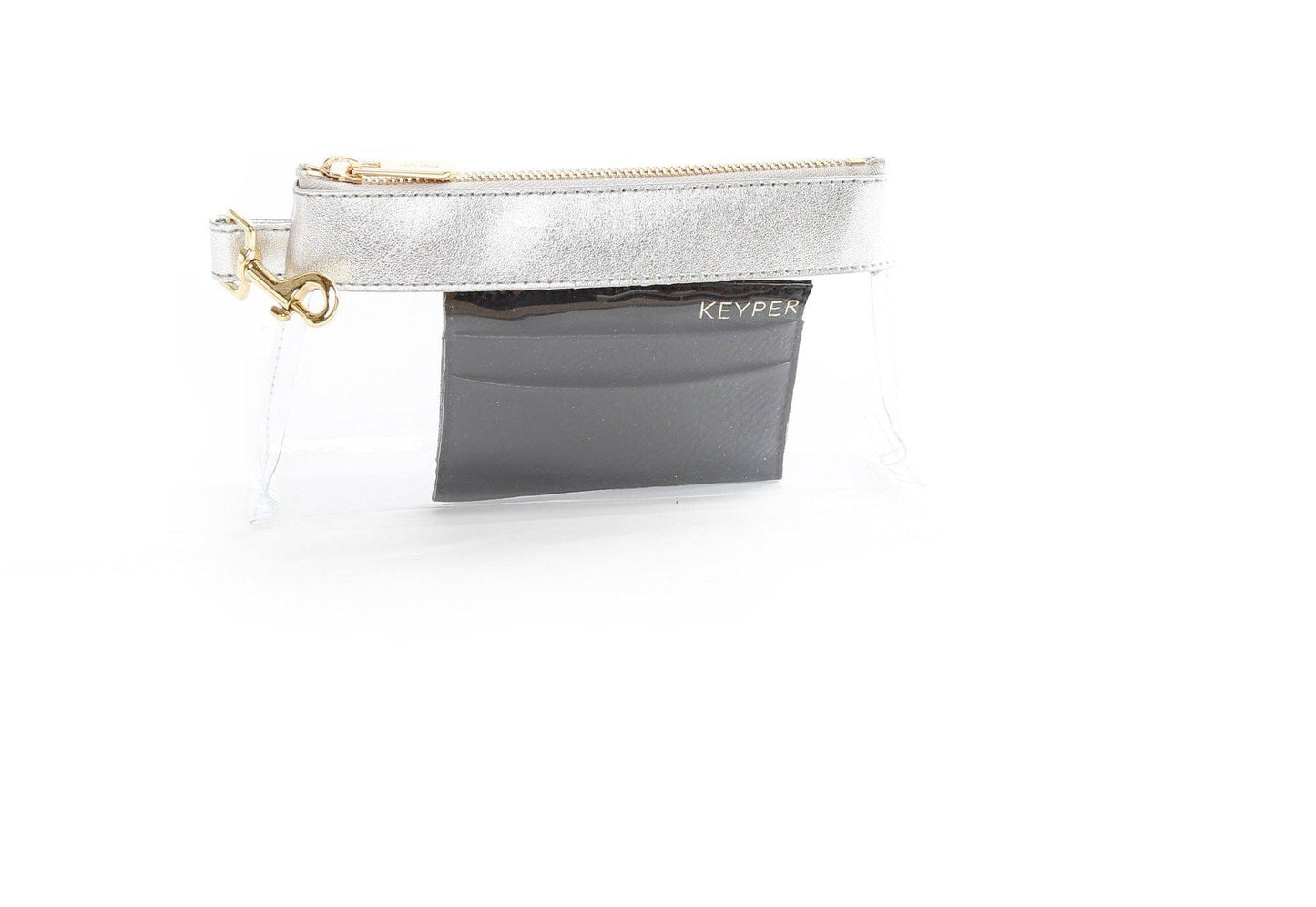 Stunning Silver CLEAR Bag -Leather Trim