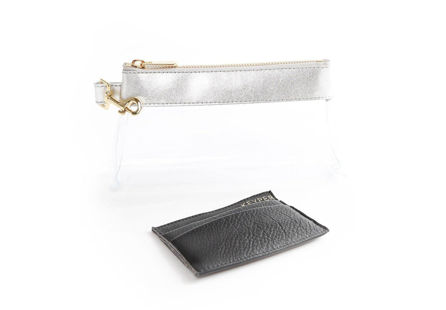 Stunning Silver CLEAR Bag -Leather Trim