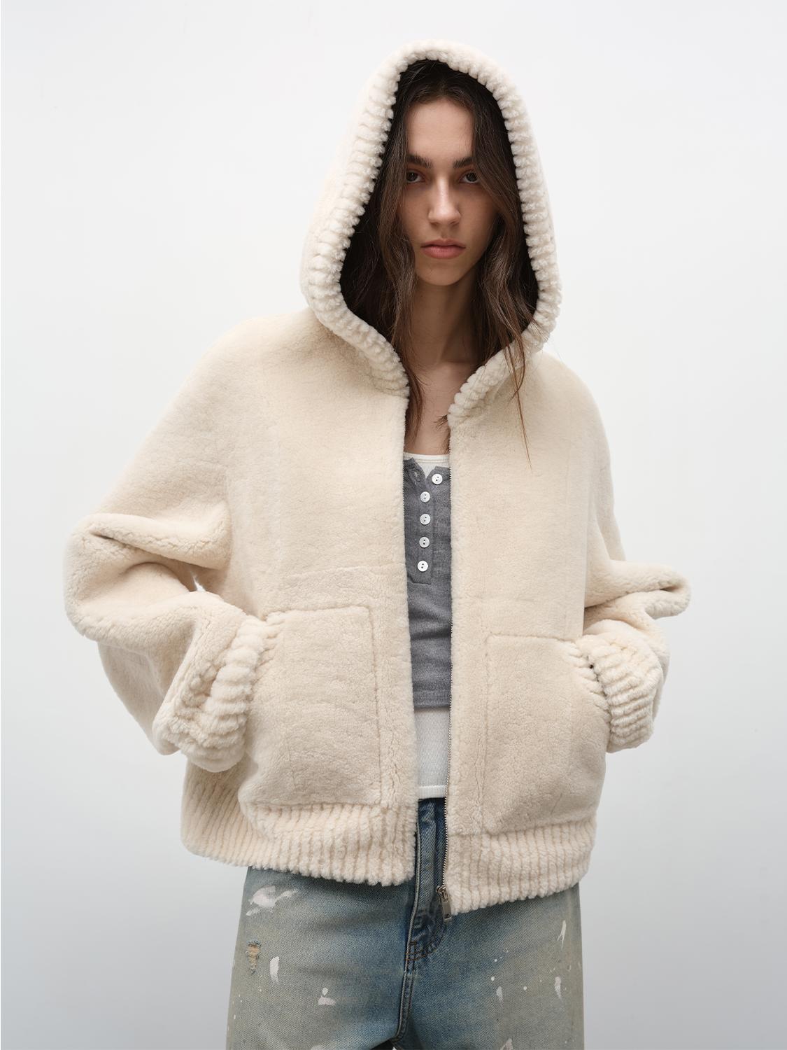 Women's Hooded Merino Sheepskin Jacket