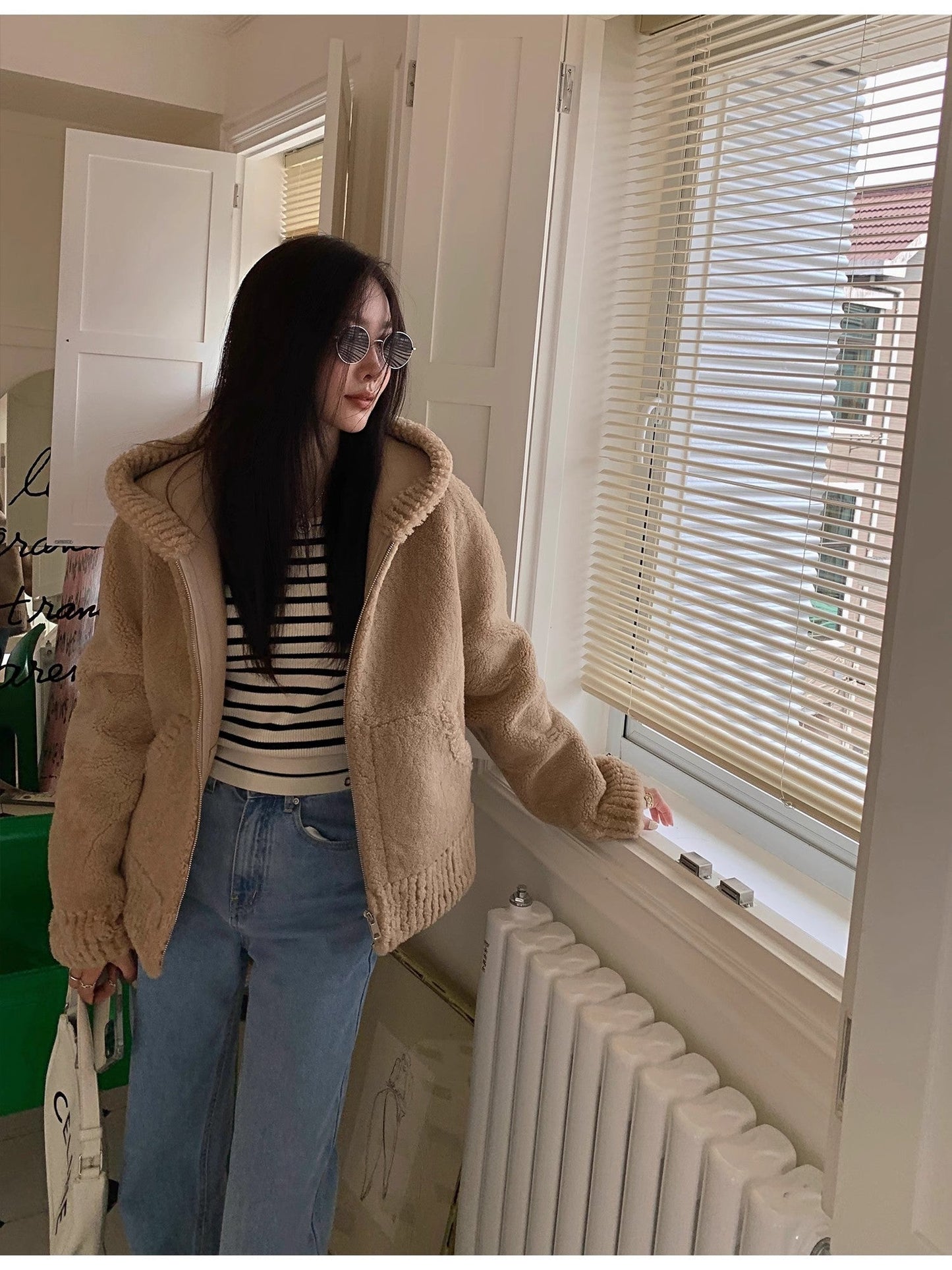 Women's Hooded Merino Sheepskin Jacket