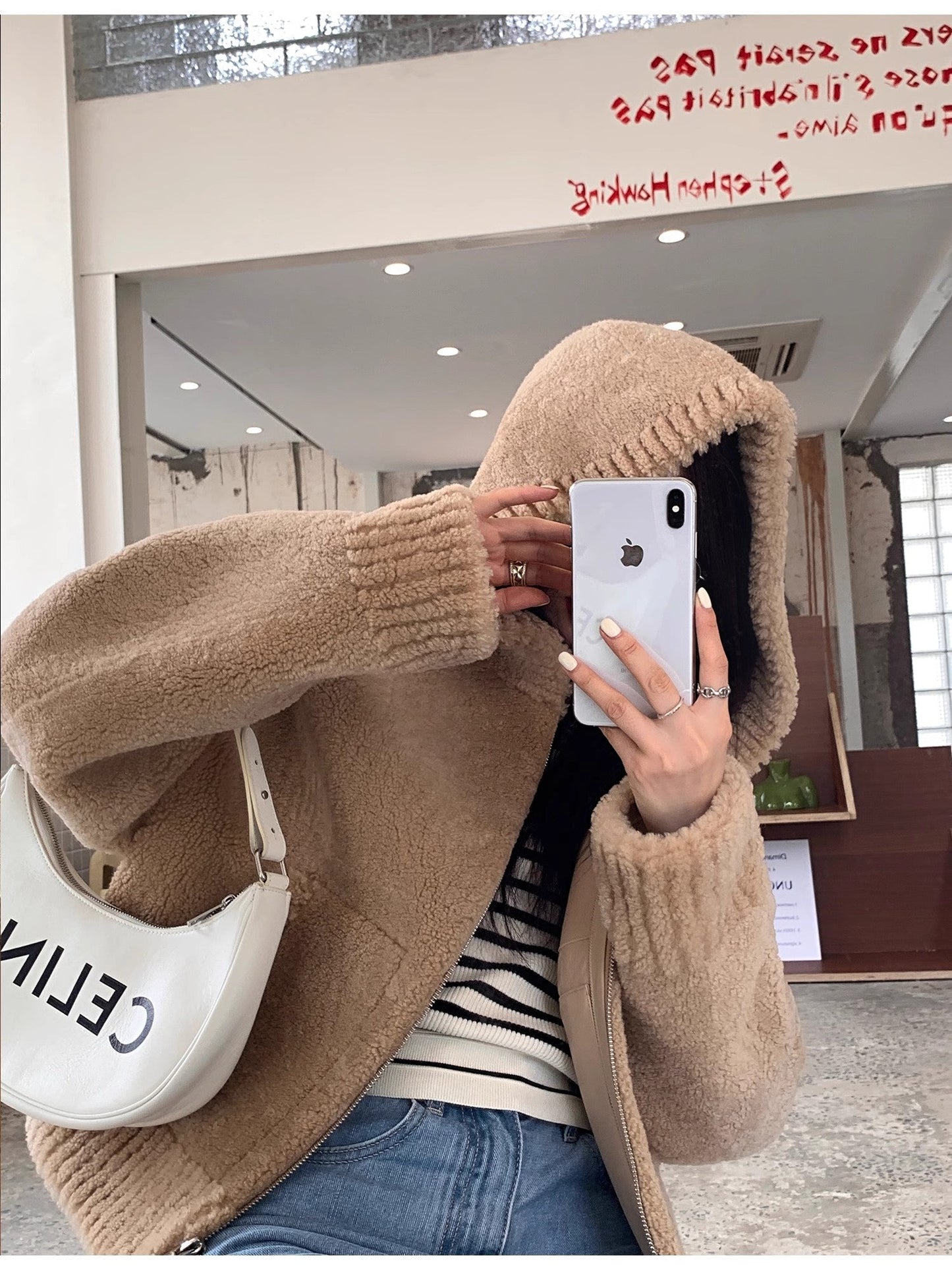 Women's Hooded Merino Sheepskin Jacket