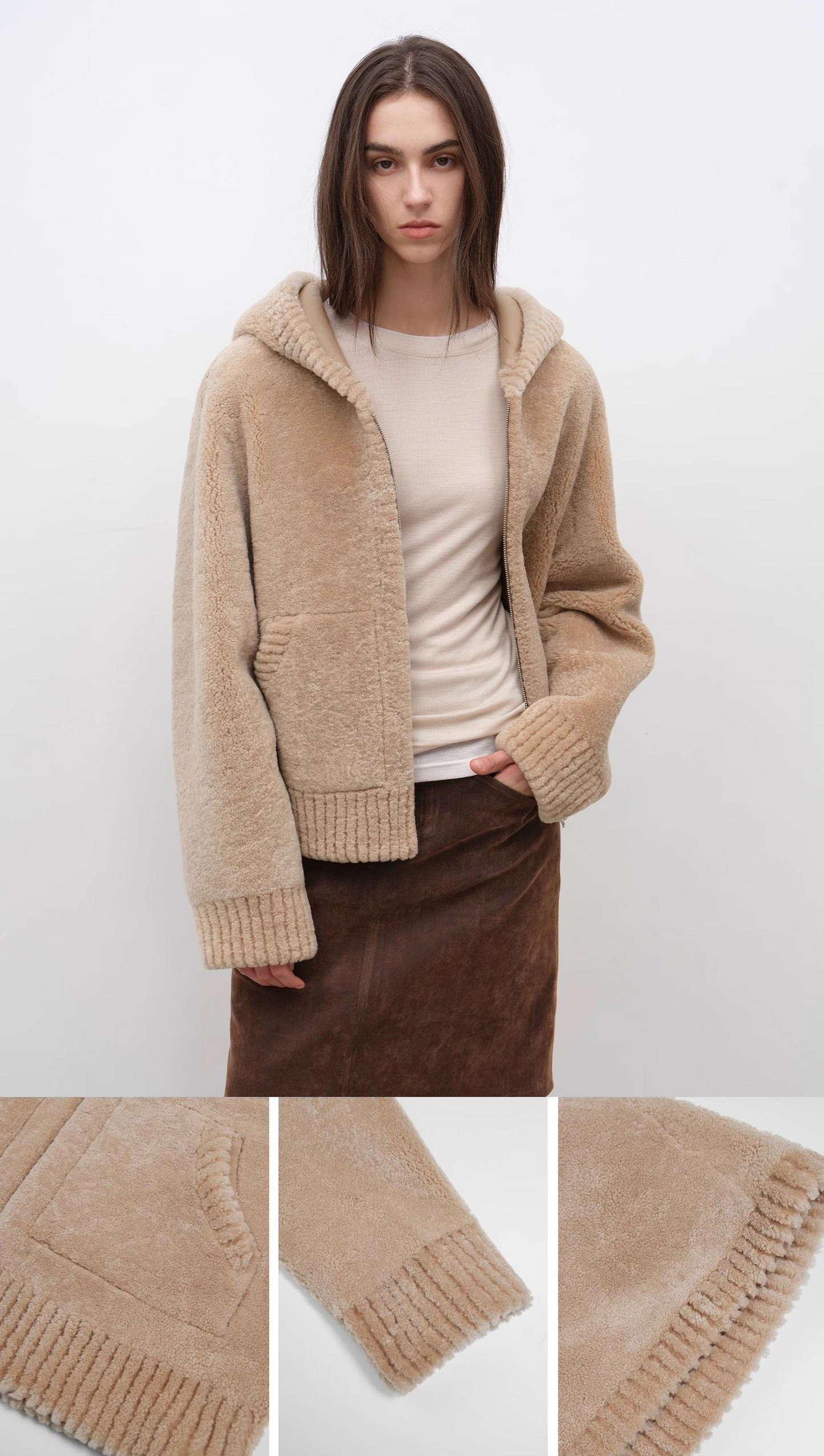 Women's Hooded Merino Sheepskin Jacket