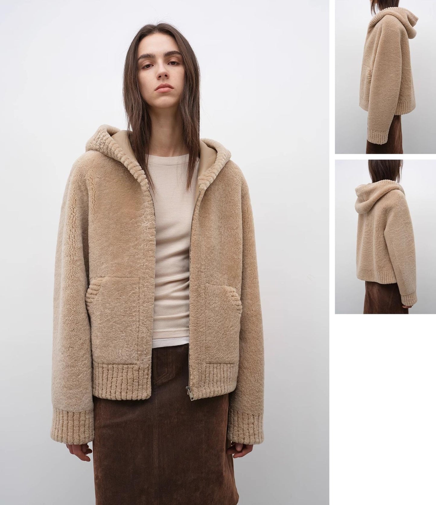 Women's Hooded Merino Sheepskin Jacket