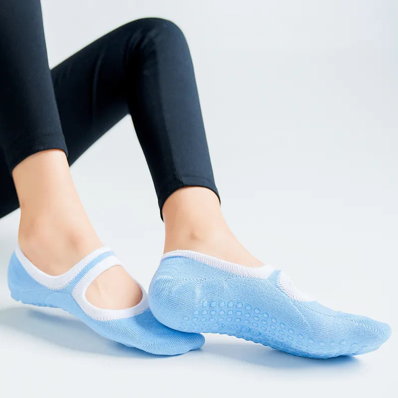 Women Sport Casual Yoga Non-Slip Silicone on the bottom Pilates Socks