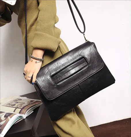Women Clutches PU Leather Shoulder Messenger Bag Laptop Bag
