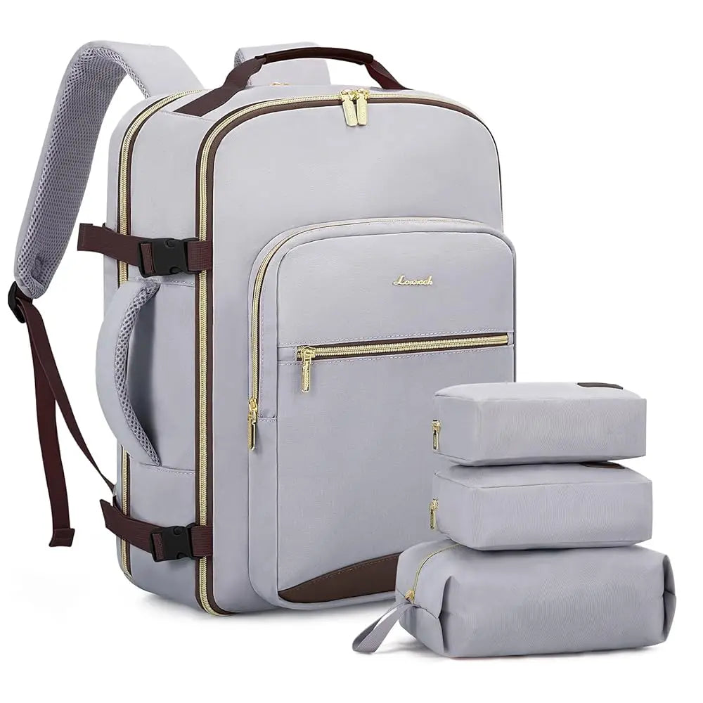 TSA Flight Approved Carry on Backpack Waterproof Luggage With 3 Packing Cubes