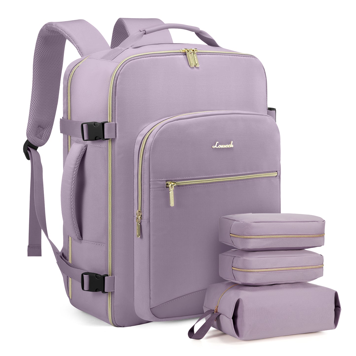 TSA Flight Approved Carry on Backpack Waterproof Luggage With 3 Packing Cubes