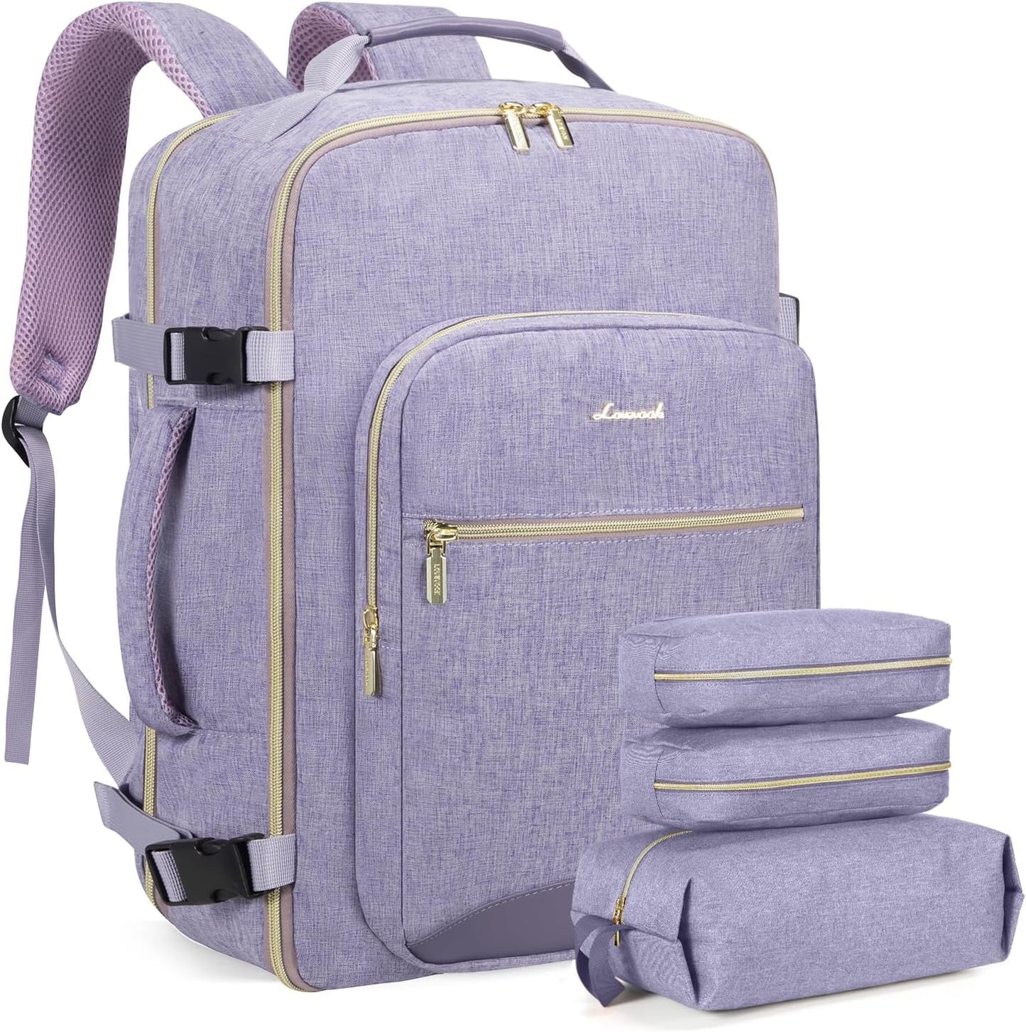 TSA Flight Approved Carry on Backpack Waterproof Luggage With 3 Packing Cubes