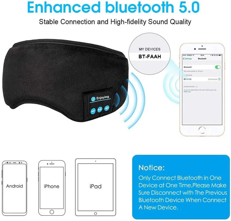 Adjustable Wireless Eye Mask with built in Headset