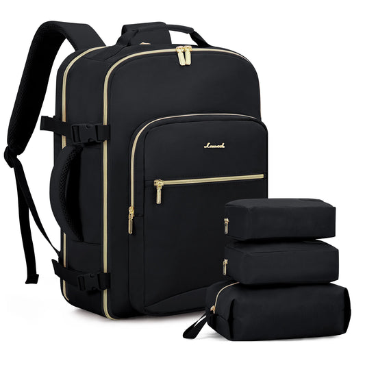 TSA Flight Approved Carry on Backpack Waterproof Luggage With 3 Packing Cubes