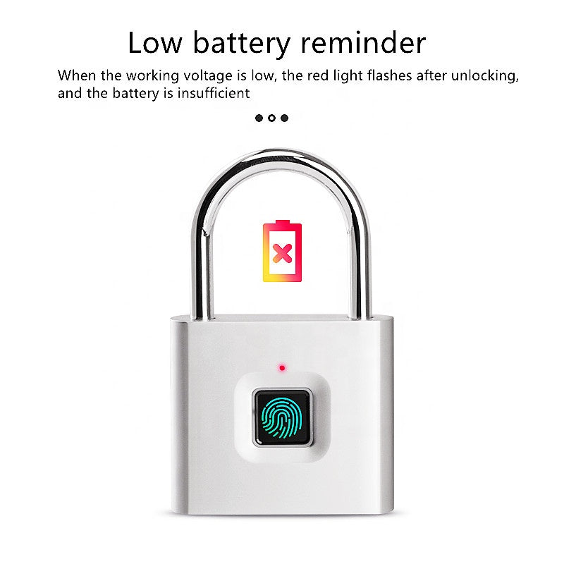Indoor Zinc Alloy Luggage Locker Keyless Electronic Fingerprint Smart Padlock