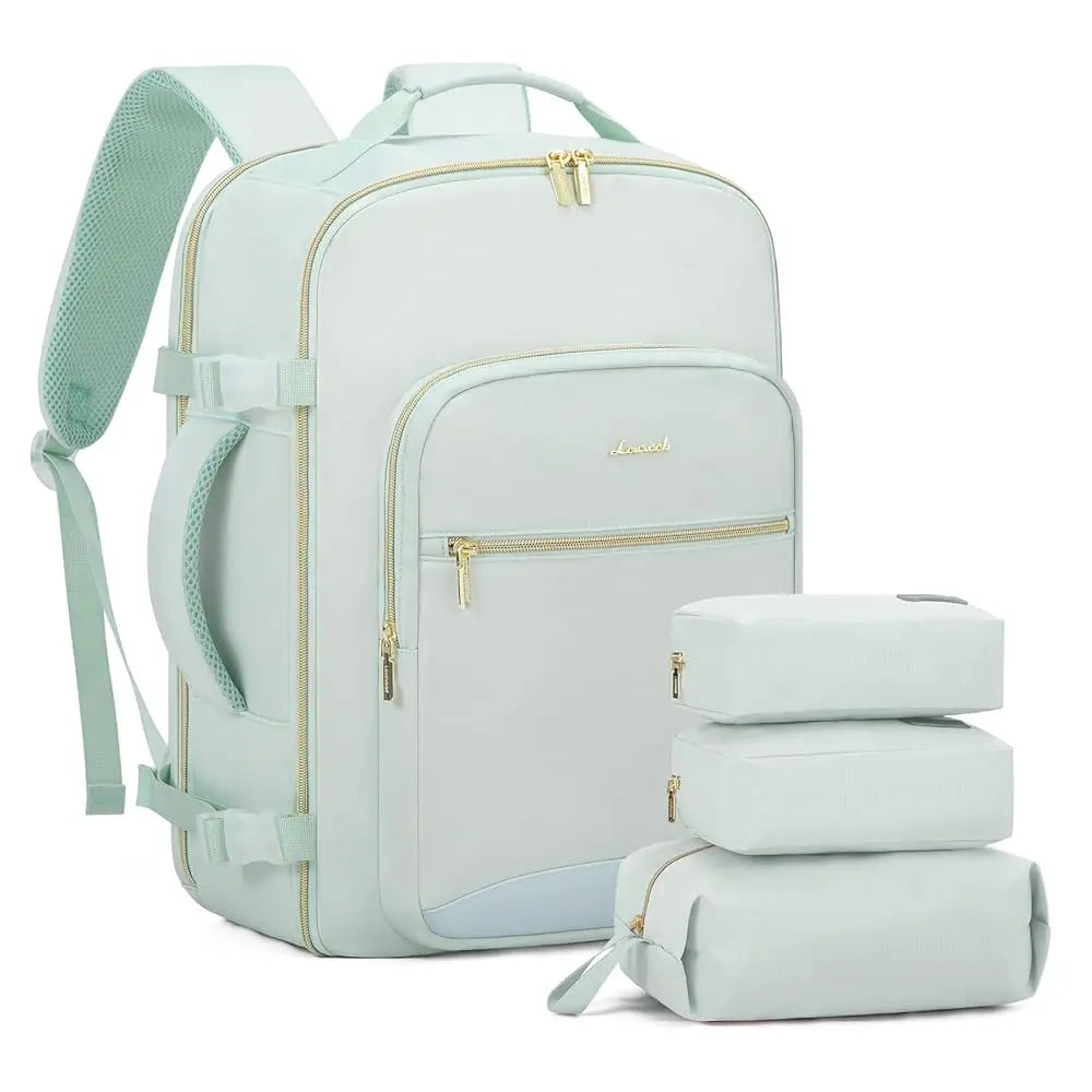 TSA Flight Approved Carry on Backpack Waterproof Luggage With 3 Packing Cubes