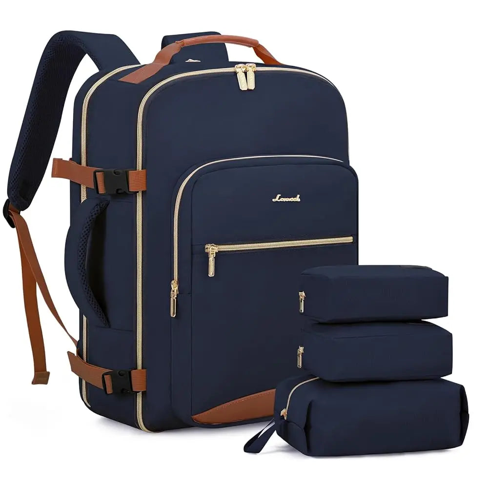 TSA Flight Approved Carry on Backpack Waterproof Luggage With 3 Packing Cubes