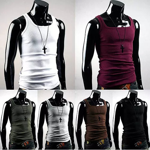 Men's Casual Tank Sleeveless Muscle Slim Top Bodybuilding Fitness T-Shirts