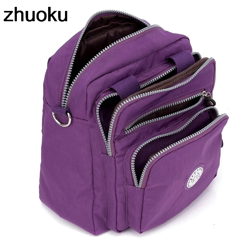 Women Messenger Light Travel Waterproof Nylon Double Shoulder Crossbody Tote Bag