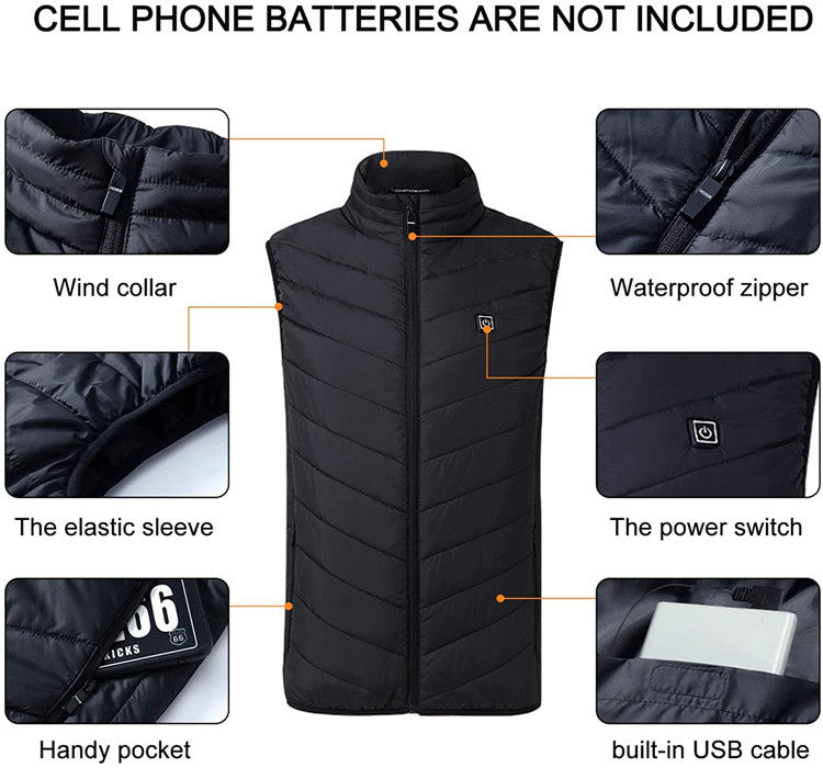 Heated Vest Unisex USB ready