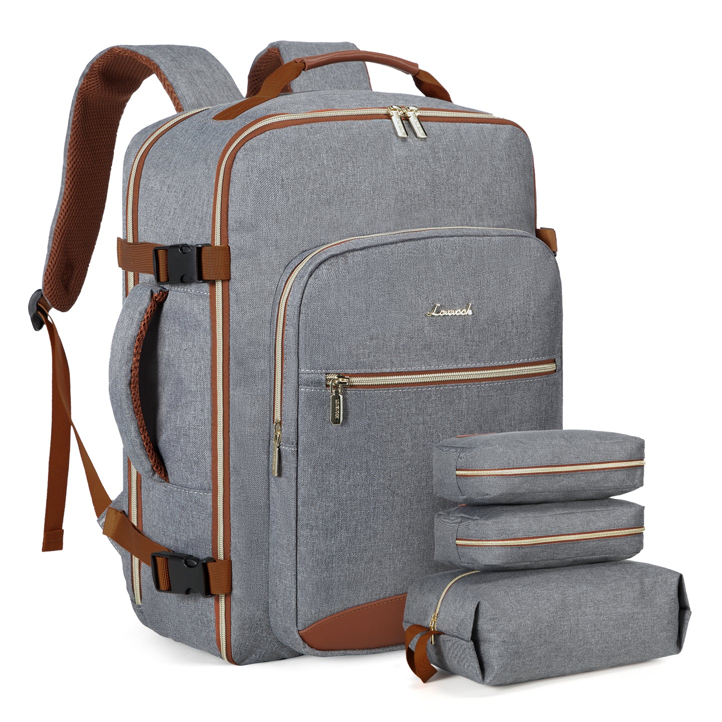 TSA Flight Approved Carry on Backpack Waterproof Luggage With 3 Packing Cubes
