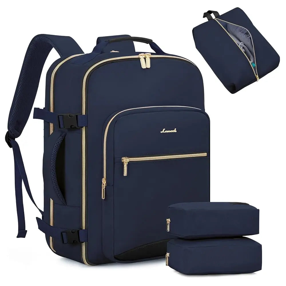 TSA Flight Approved Carry on Backpack Waterproof Luggage With 3 Packing Cubes