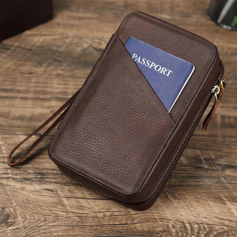 Genuine Leather Travel Case Cable and Charger Travel Organizer