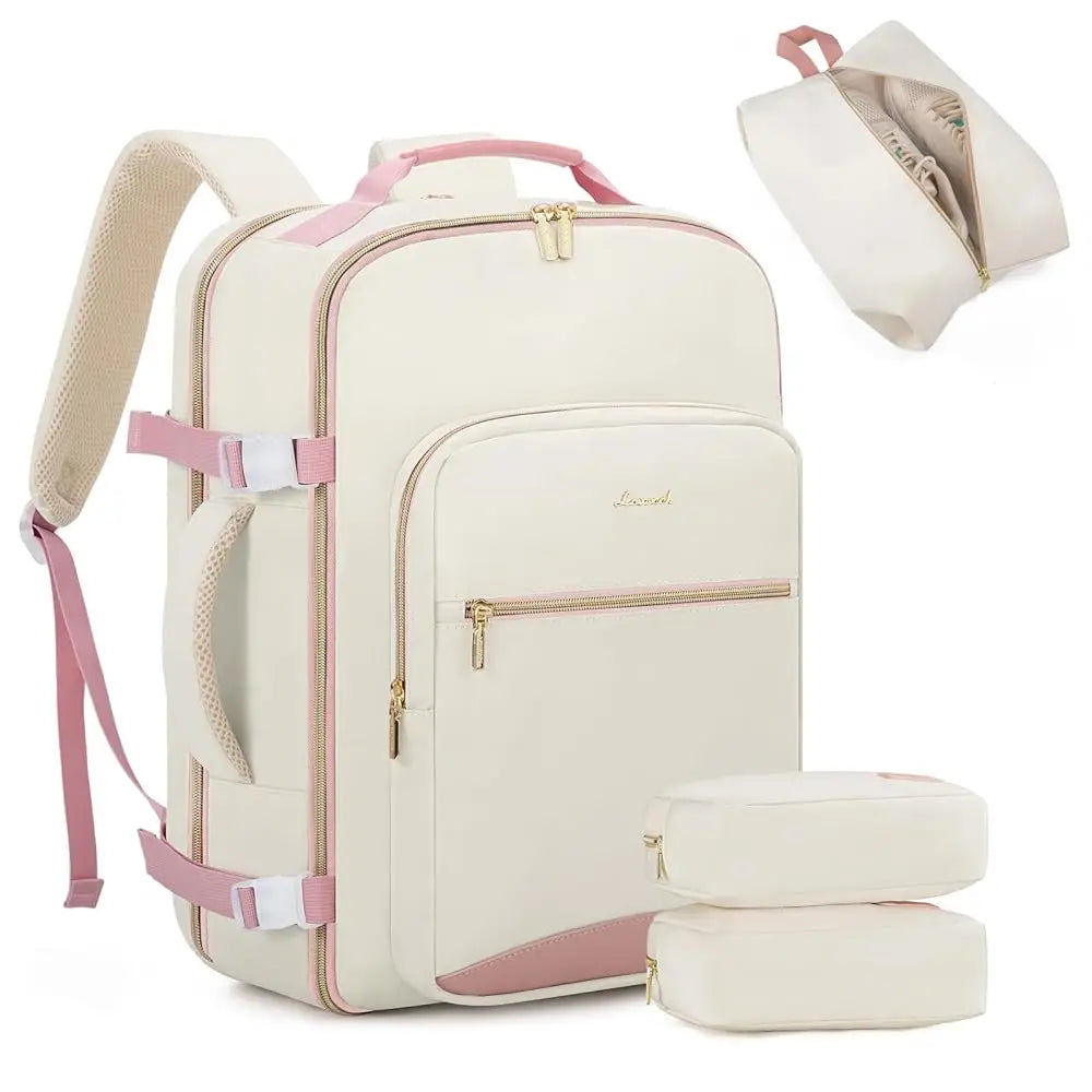 TSA Flight Approved Carry on Backpack Waterproof Luggage With 3 Packing Cubes