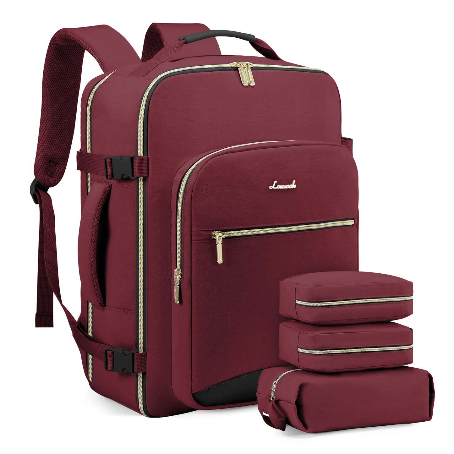 TSA Flight Approved Carry on Backpack Waterproof Luggage With 3 Packing Cubes
