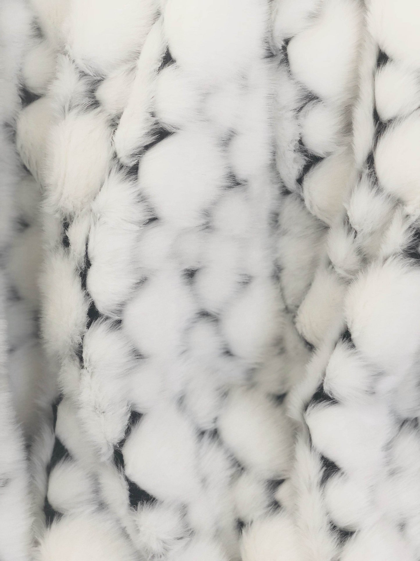 Plutus White With Black Shades Faux Fur Snow Luxury Throw