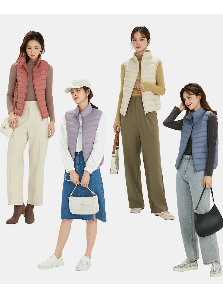 Women Ultra-Light 90% Duck Down Vest