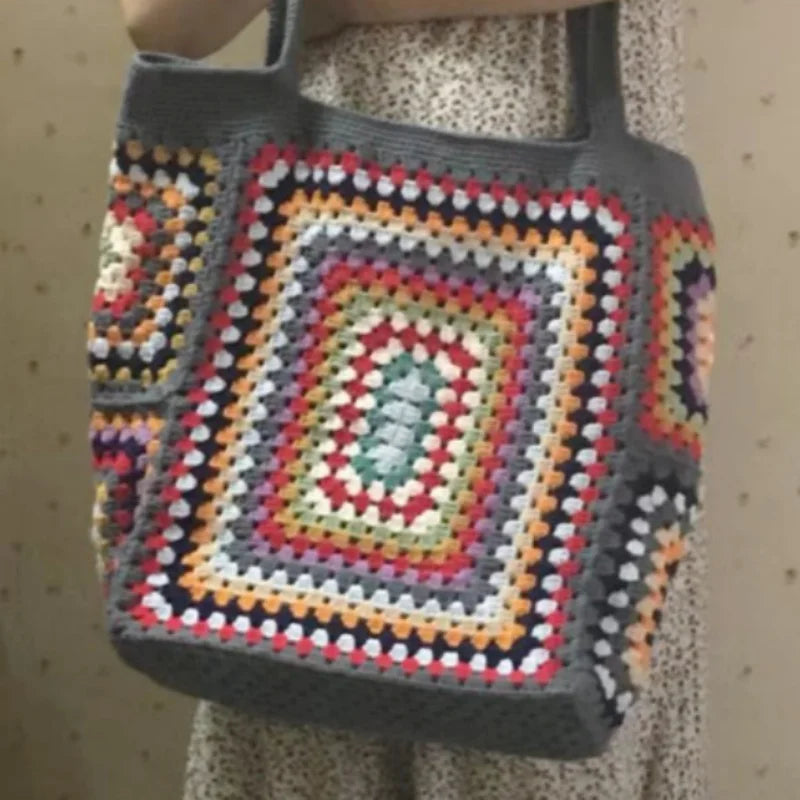 Bohemian Crochet Women Shoulder Bags Large Capacity Tote Bag