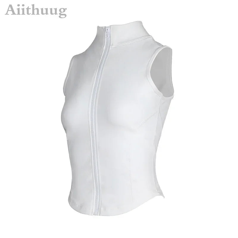 Women Athletic Zip Up Sweat Vest