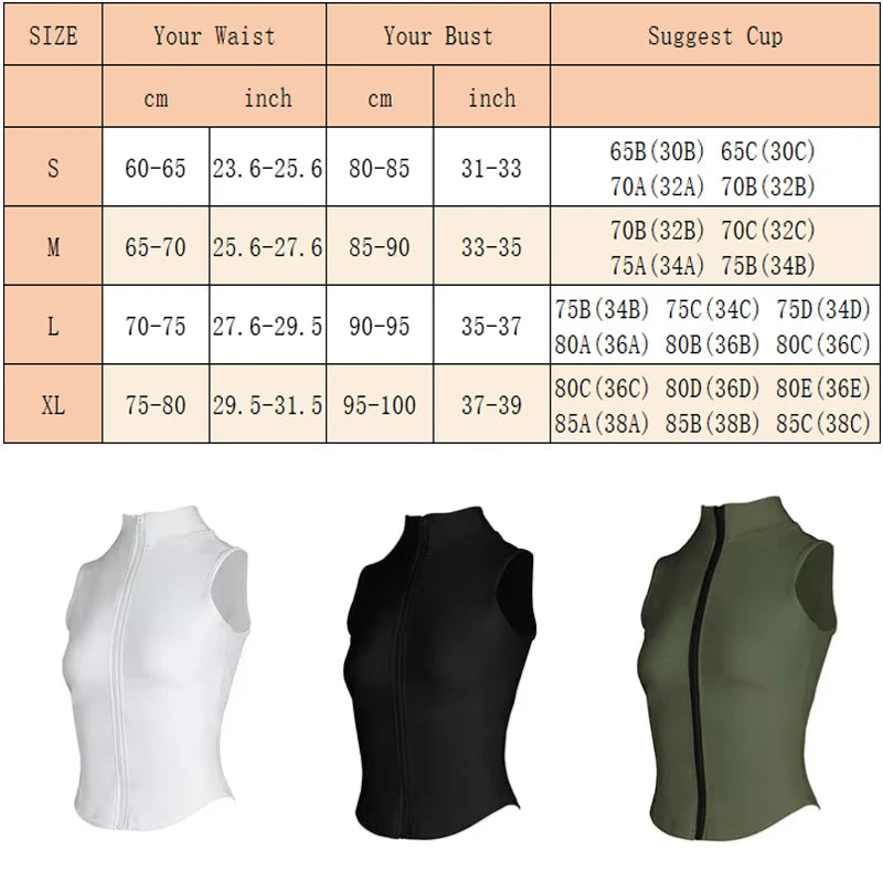 Women Athletic Zip Up Sweat Vest